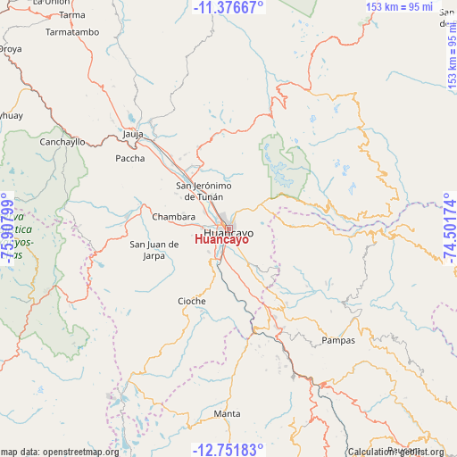 Huancayo on map