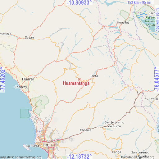 Huamantanga on map