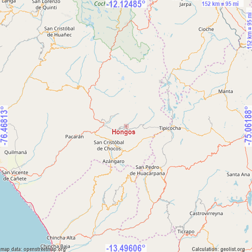 Hongos on map