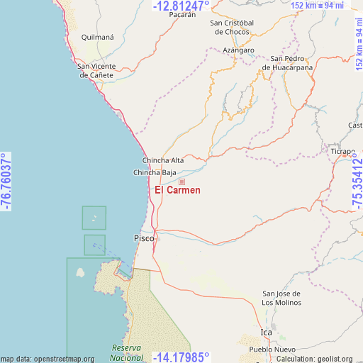 El Carmen on map
