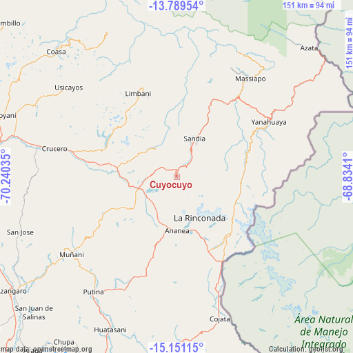 Cuyocuyo on map