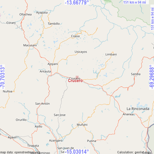 Crucero on map