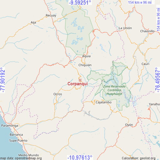 Corpanqui on map