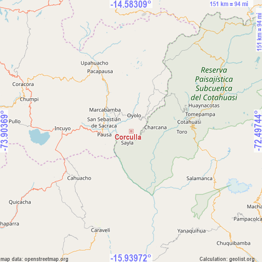 Corculla on map