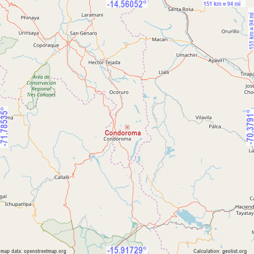 Condoroma on map