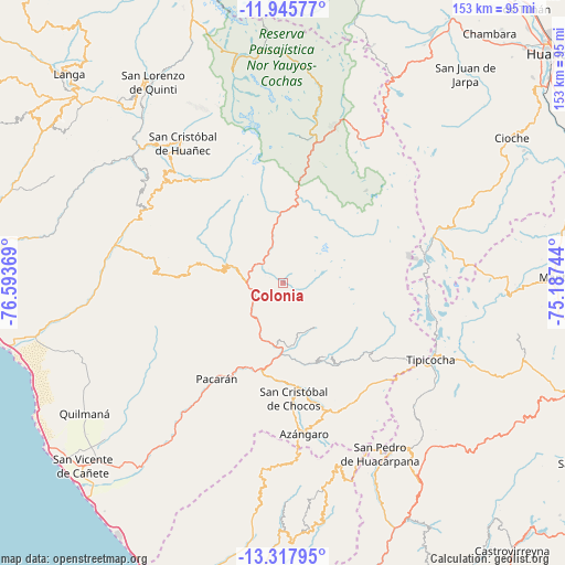 Colonia on map
