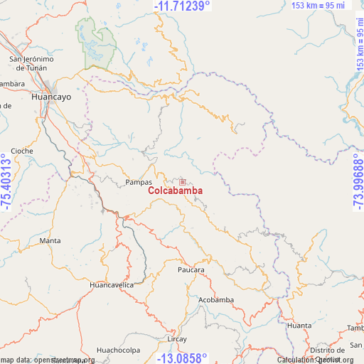 Colcabamba on map
