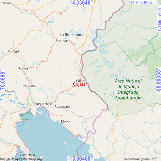 Cojata on map