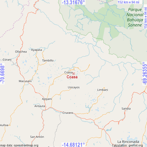 Coasa on map