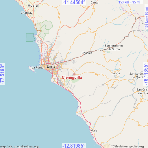 Cieneguilla on map