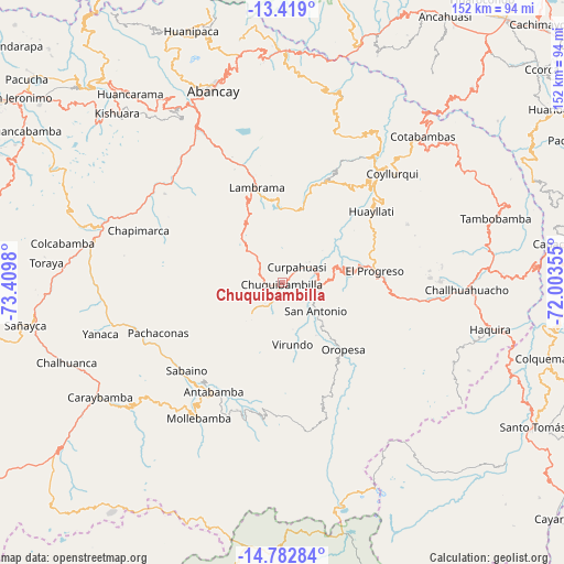 Chuquibambilla on map