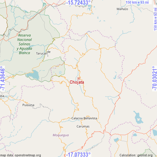 Chojata on map