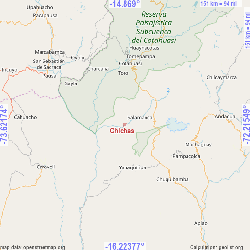Chichas on map