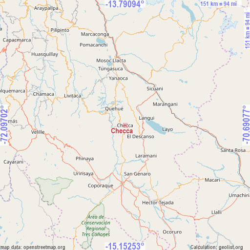 Checca on map