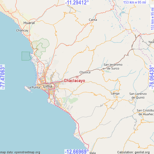 Chaclacayo on map