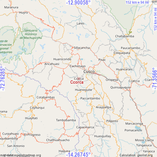 Ccorca on map