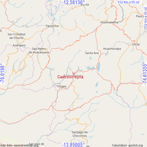 Castrovirreyna on map