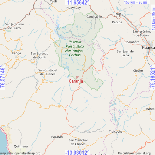 Carania on map