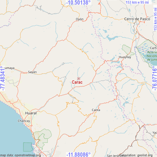 Carac on map