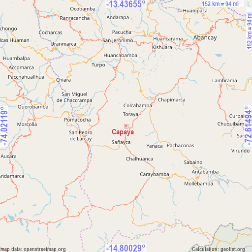 Capaya on map