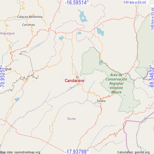 Candarave on map