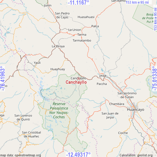 Canchayllo on map