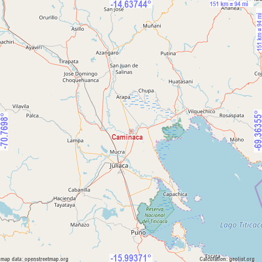 Caminaca on map