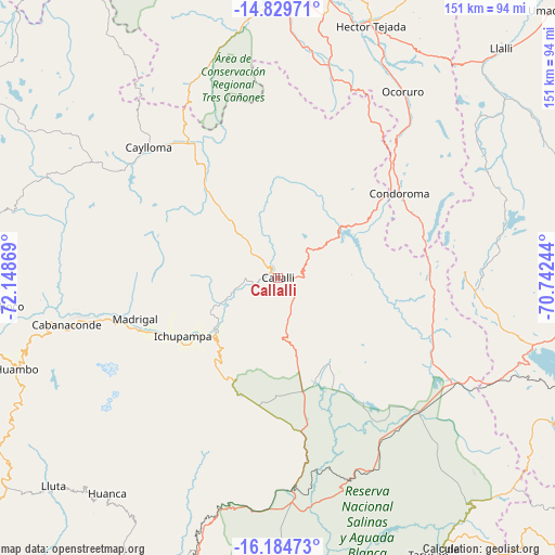Callalli on map