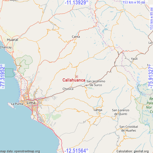 Callahuanca on map