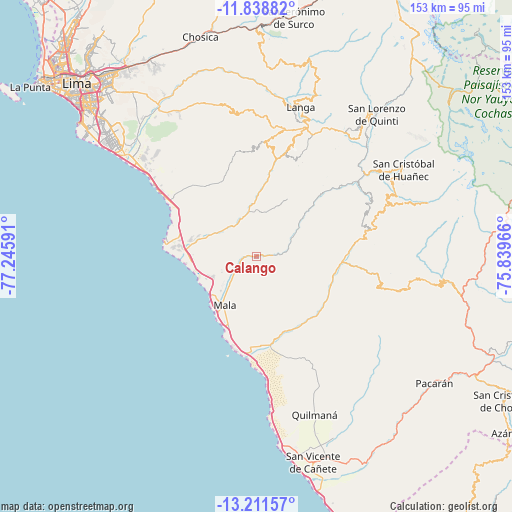 Calango on map