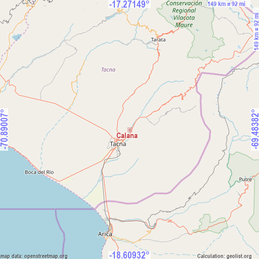 Calana on map