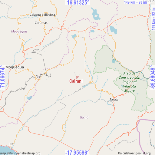 Cairani on map