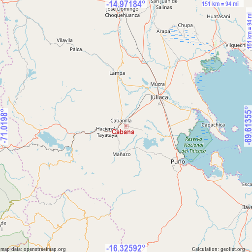 Cabana on map