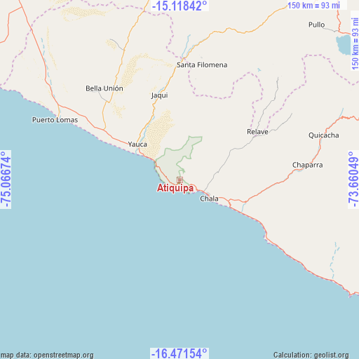 Atiquipa on map