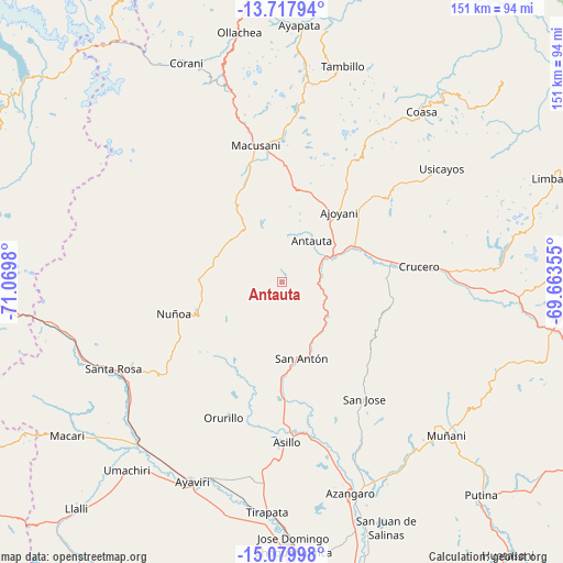 Antauta on map