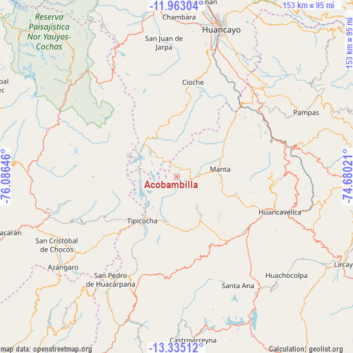 Acobambilla on map