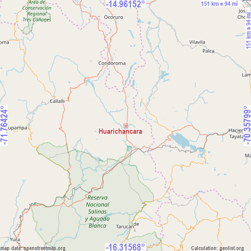 Huarichancara on map