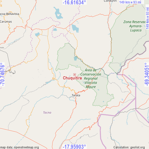 Chuquitira on map