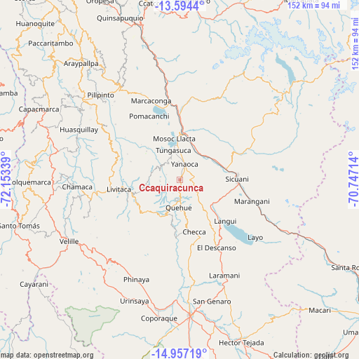 Ccaquiracunca on map