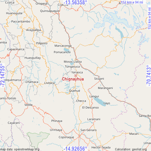 Chignayhua on map