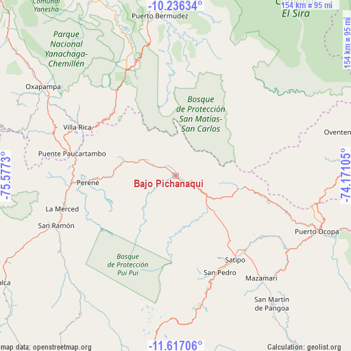 Bajo Pichanaqui on map
