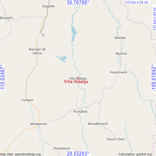 Villa Hidalgo on map