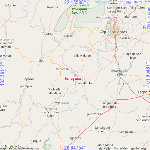 Tenayuca on map