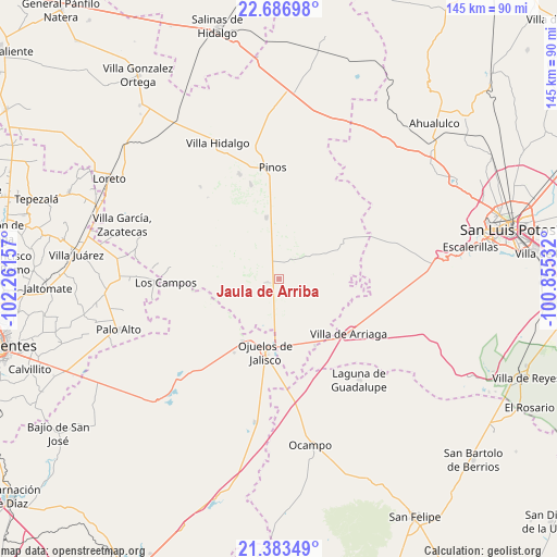 Jaula de Arriba on map