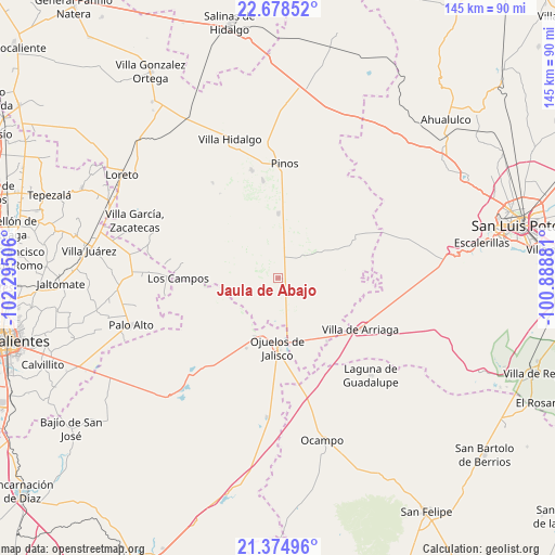 Jaula de Abajo on map
