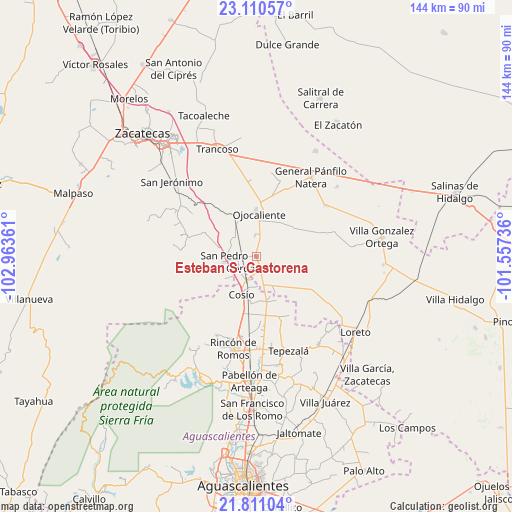 Esteban S. Castorena on map
