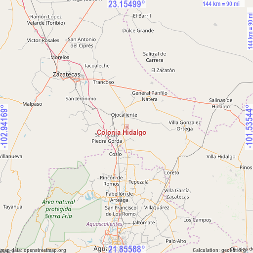 Colonia Hidalgo on map