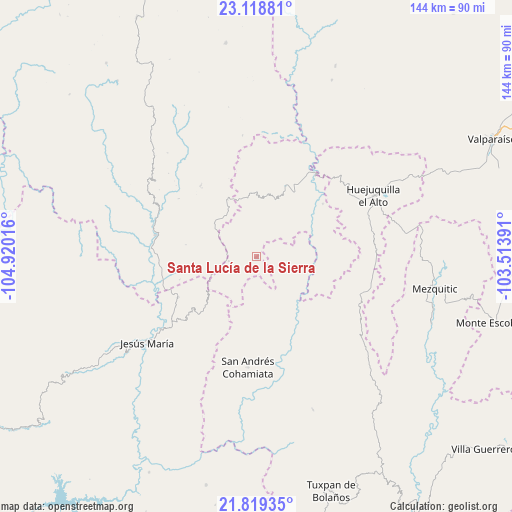 Santa Lucía de la Sierra on map