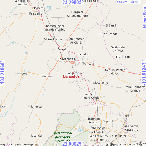 Bañuelos on map