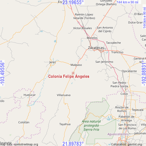 Colonia Felipe Ángeles on map